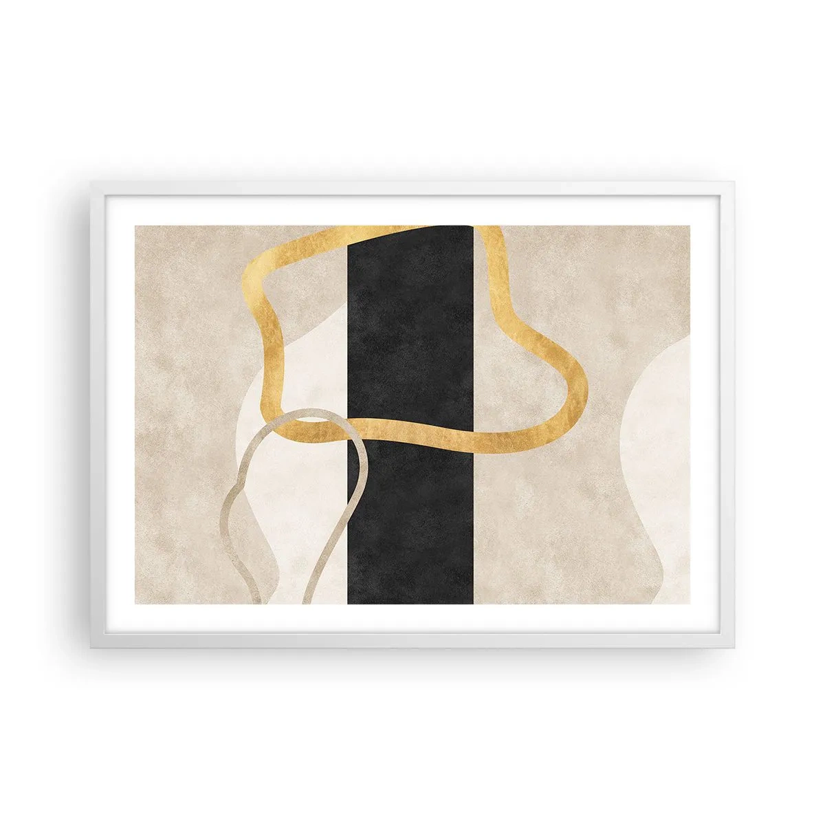 Pôster em moldura branca - Formas em loop - 70x50 cm