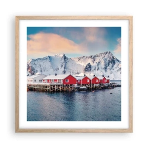 Pôster com moldura de carvalho claro - Refpugio do Norte - 50x50 cm