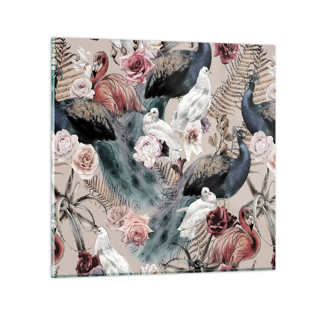 Quadro em vidro - No jardim do palácio - 30x30 cm