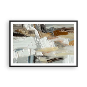 Pôster com moldura preta - Camadas coloridas - 91x61 cm