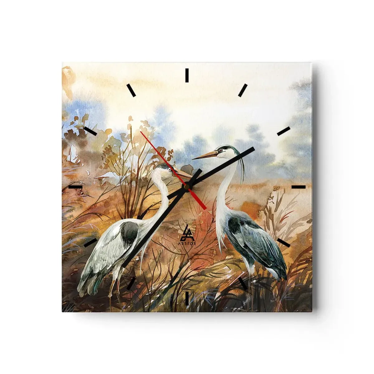 Relógio de parede - Relógio em vidro - Para onde ir no outono? - 30x30 cm