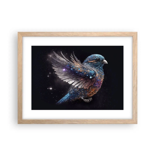 Pôster com moldura de carvalho claro - Pardal de diamante - 40x30 cm