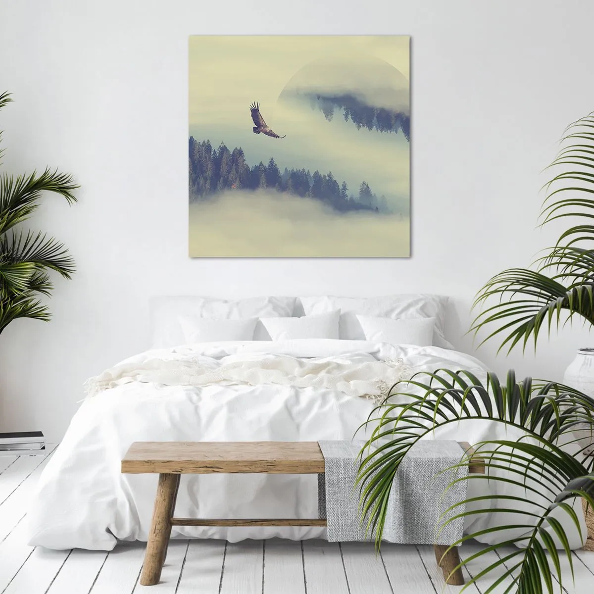 Quadro em tela - Eu vi a sombra de uma águia - 40x40 cm