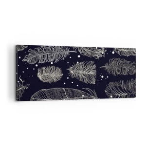 Quadro em tela - Rendas de penas - 100x40 cm