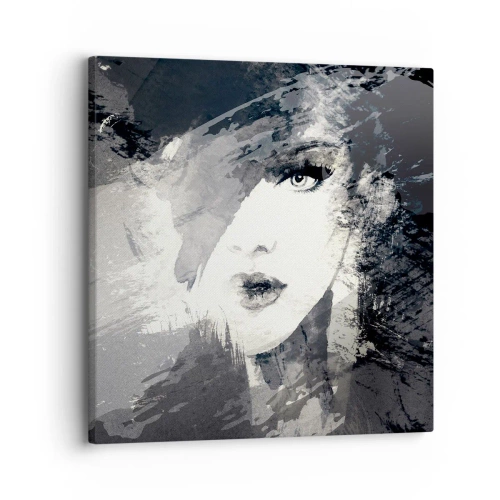 Quadro em tela - Por trás do véu cinzento - 30x30 cm