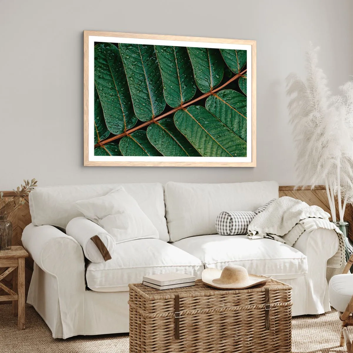 Pôster com moldura de carvalho claro - Num ritmo verde - 40x30 cm