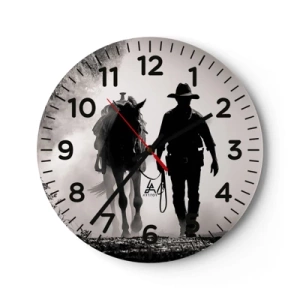 Relógio de parede - Relógio em vidro - Manhã no Texas - 30x30 cm