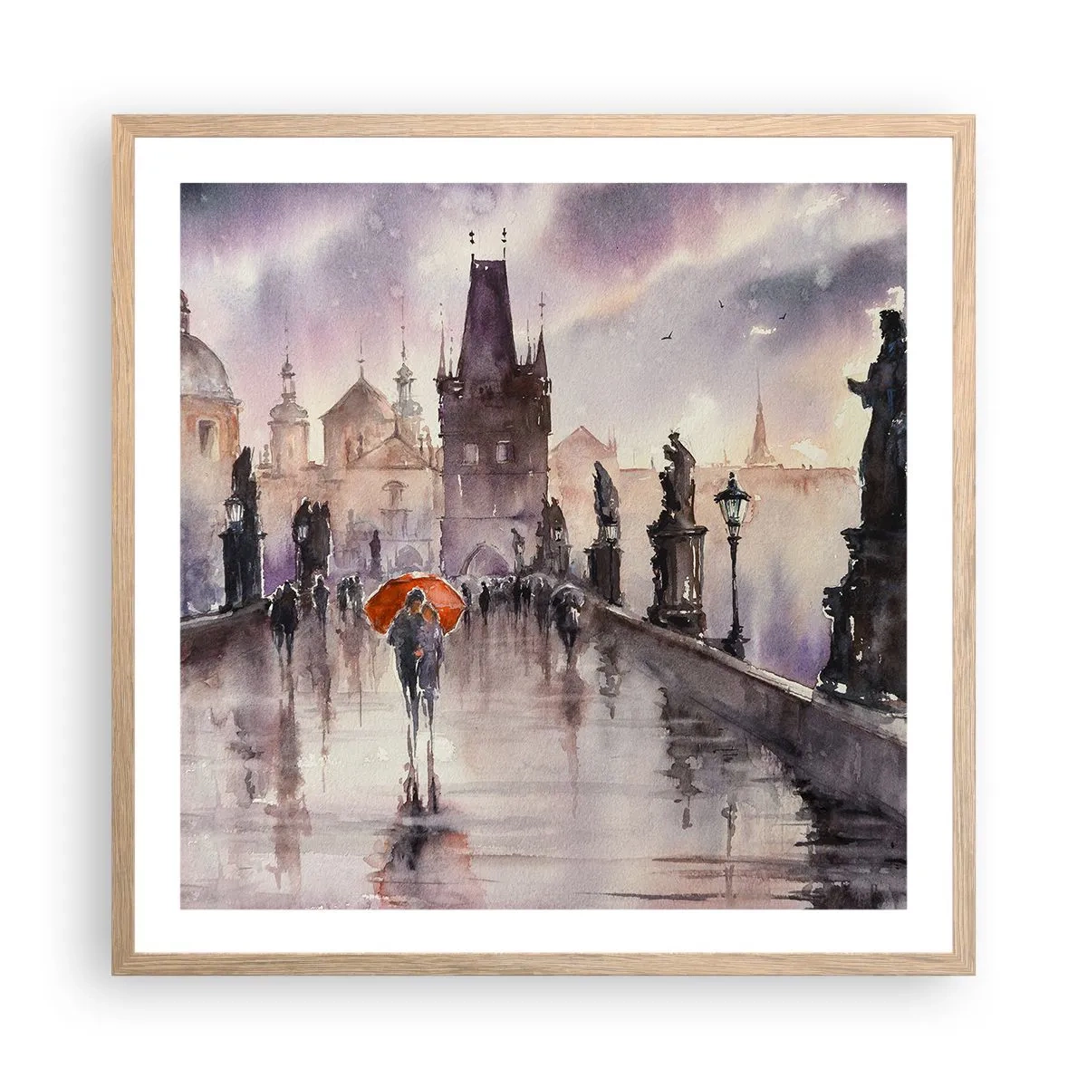 Pôster com moldura de carvalho claro - Pessoas não mudam - 60x60 cm