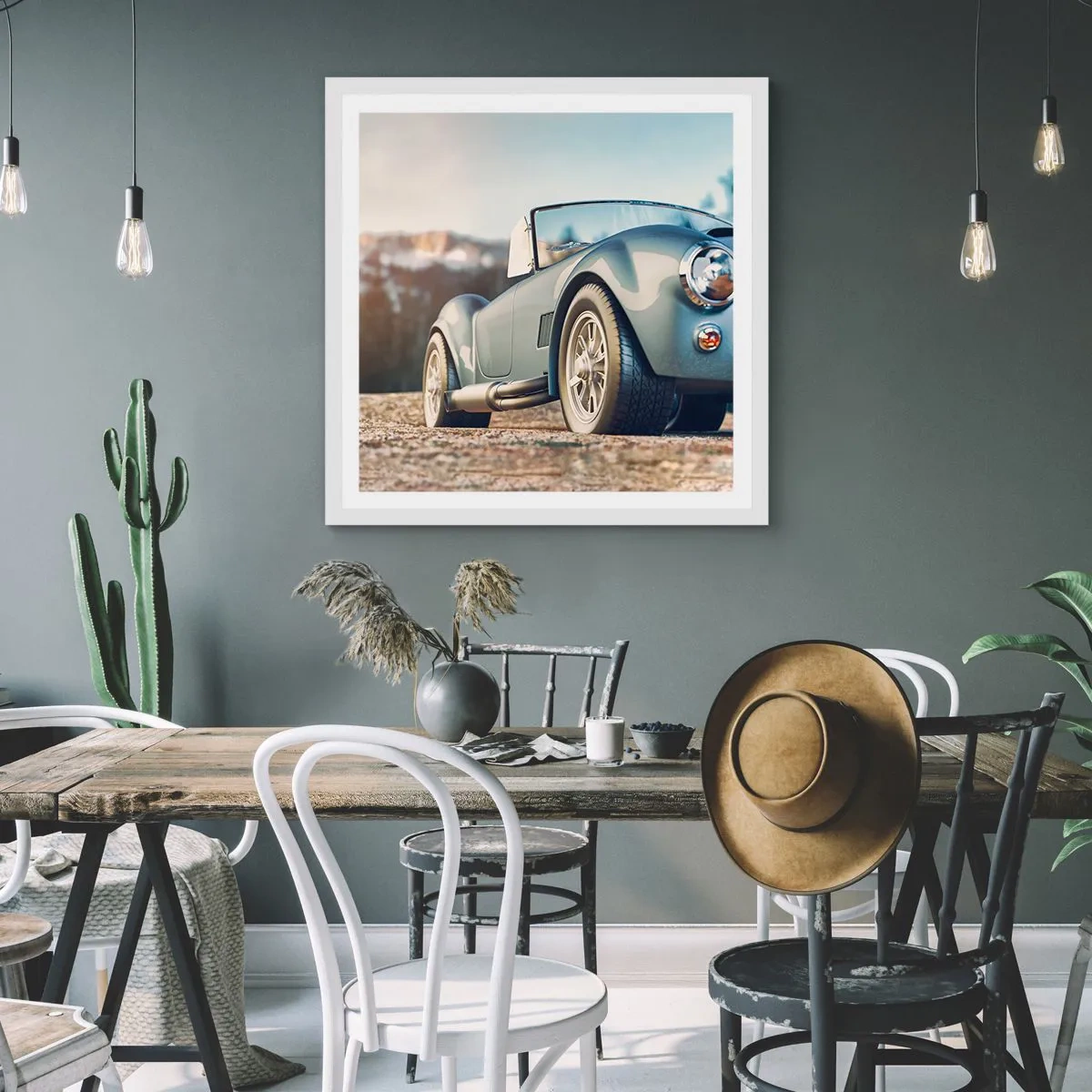 Pôster em moldura branca - Porque o estilo conta - 60x60 cm