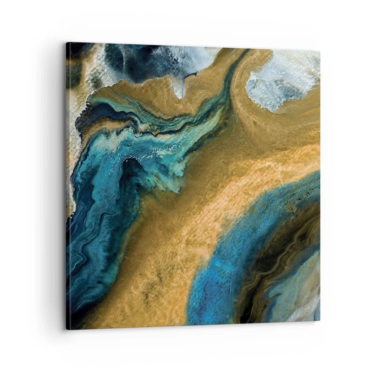 Quadro em tela - Azul – amarelo – influências mútuas - 60x60 cm