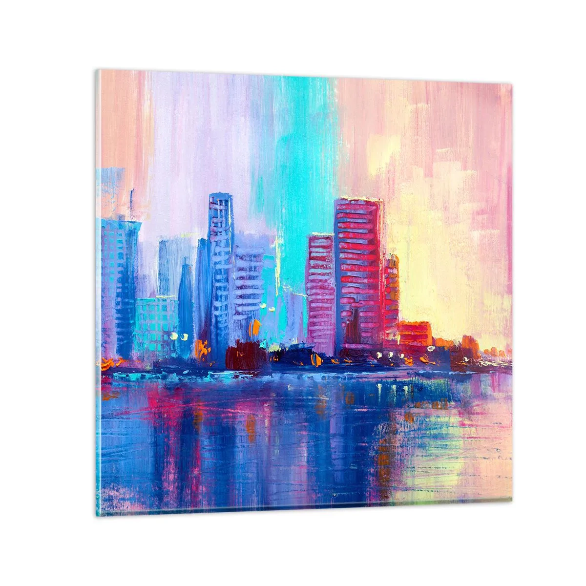 Quadro em vidro - Banhada em cores - 50x50 cm