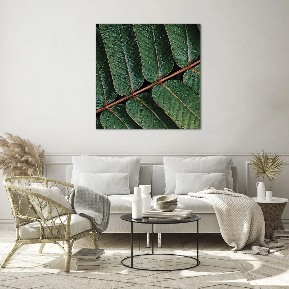 Quadro em vidro - Num ritmo verde - 40x40 cm