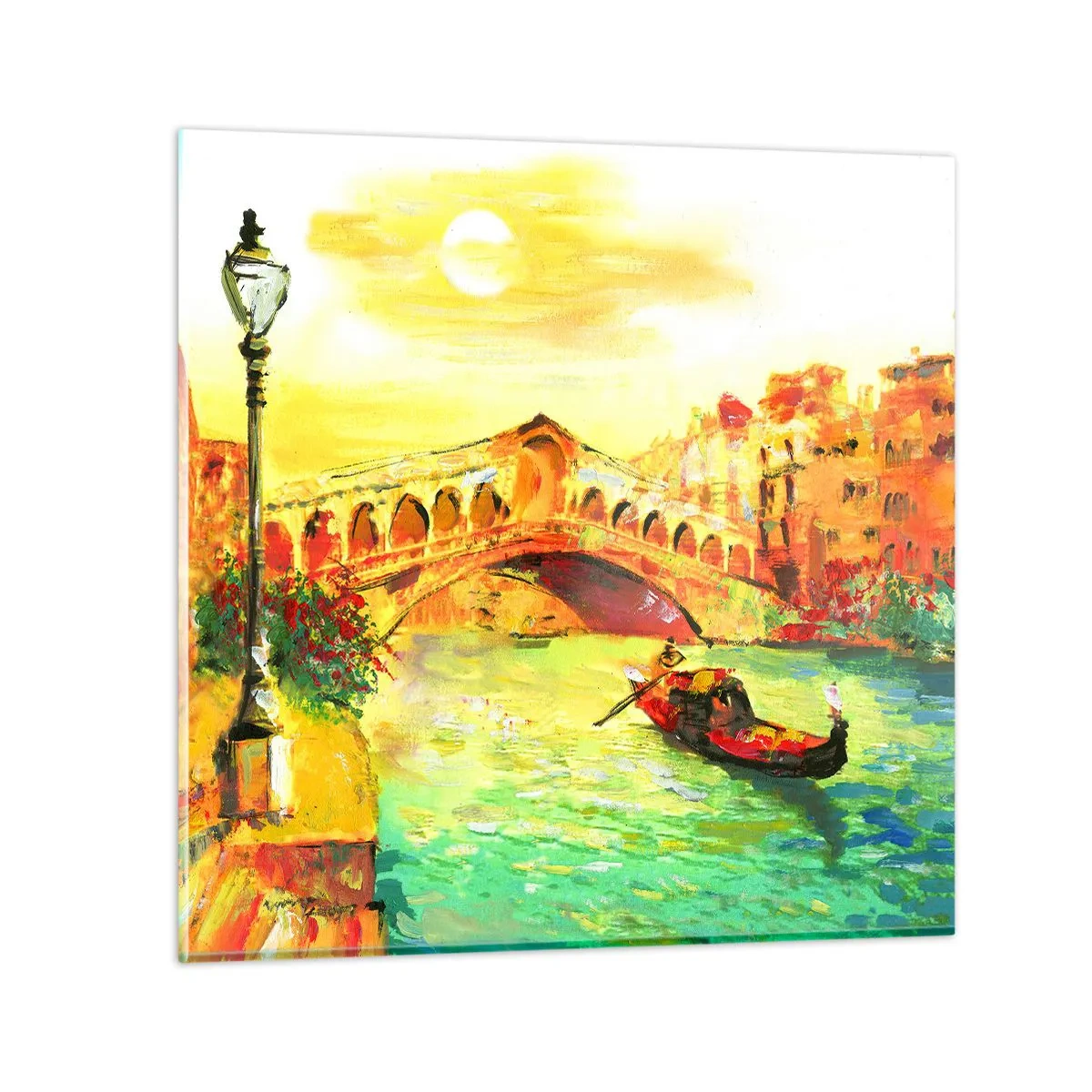 Quadro em vidro - Romaria dos amantes - 40x40 cm