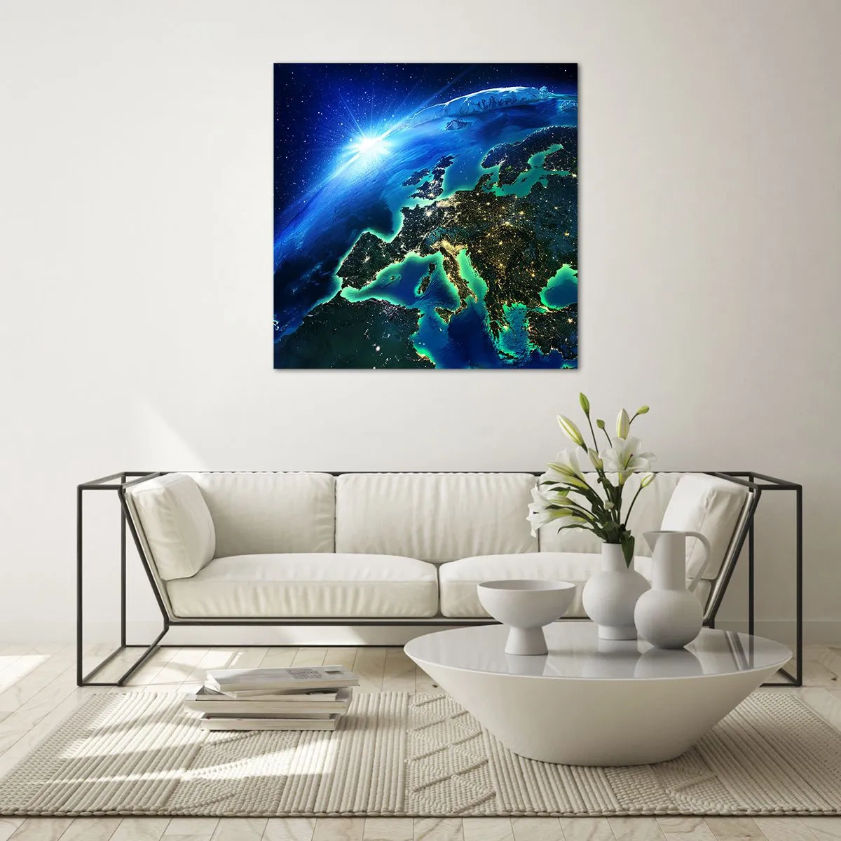 Quadro em vidro - Uma Europa cintilante - 30x30 cm