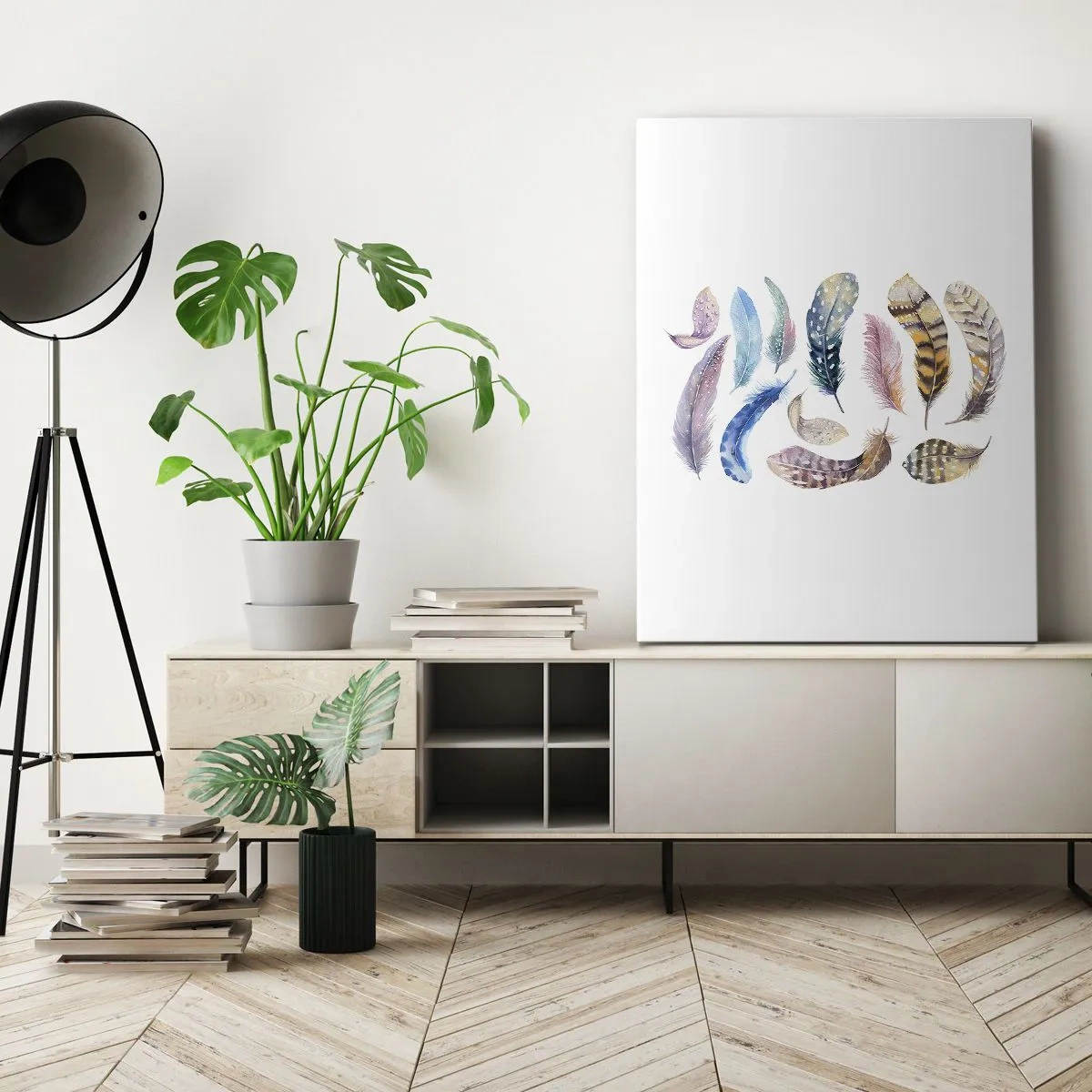 Quadro em tela - Leve, heterogéneo e multicolorido - 80x120 cm