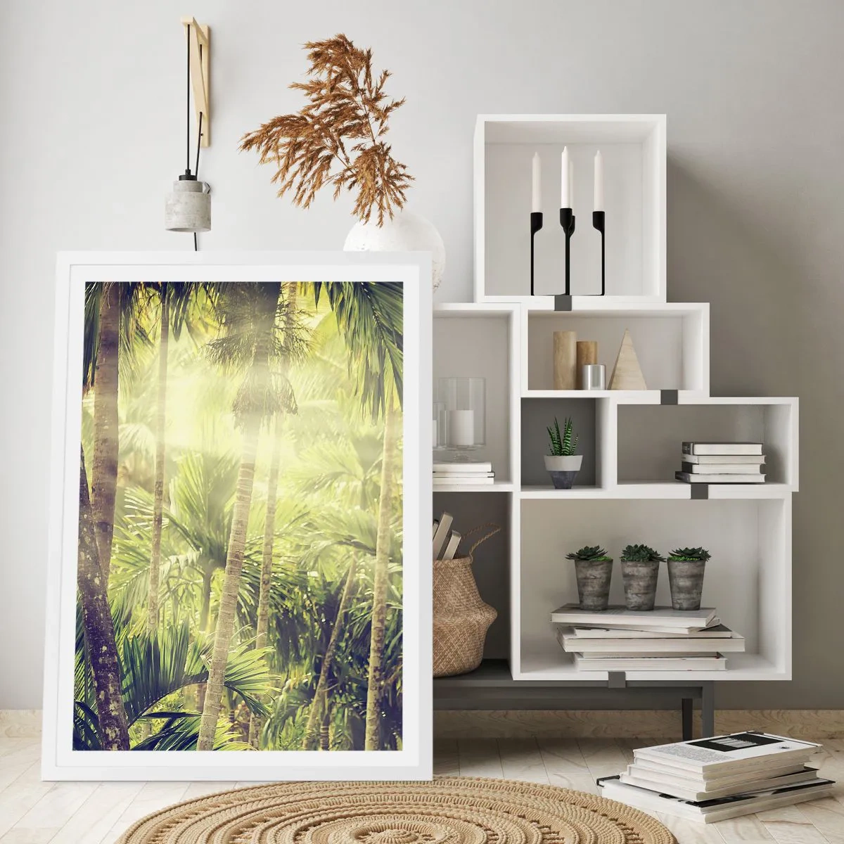 Pôster em moldura branca - No calor verde - 50x70 cm