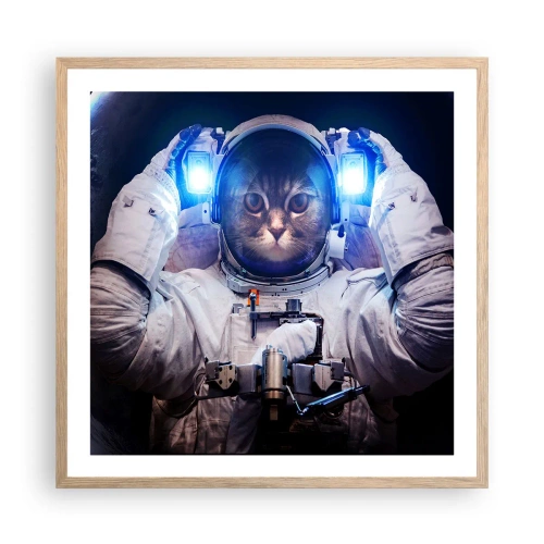 Pôster com moldura de carvalho claro - Houston, temos um problema - 60x60 cm