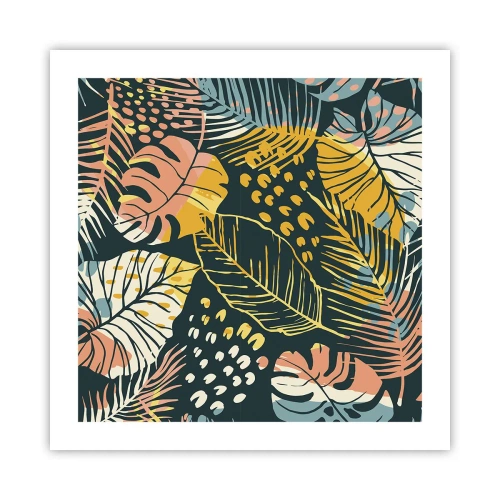 Pôster - Fantasia de folhas - 50x50 cm