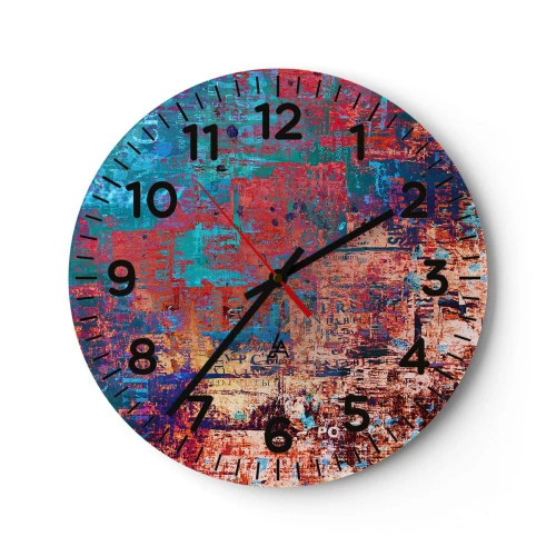 Relógio de parede - Relógio em vidro - Memória e esquecimento - 40x40 cm