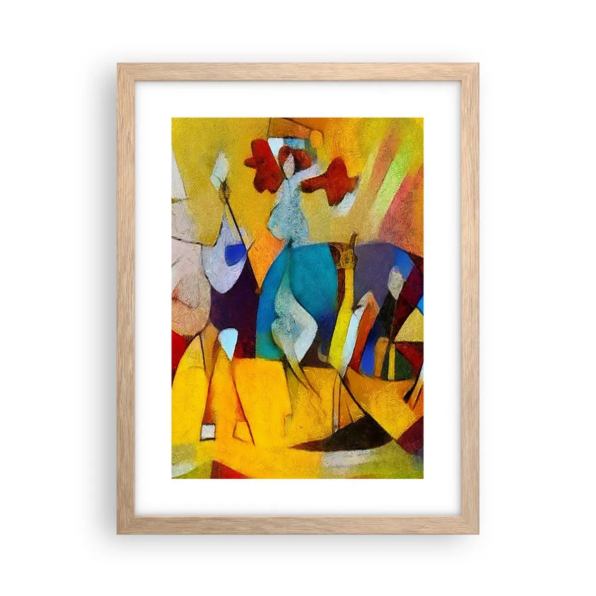 Pôster com moldura de carvalho claro - Sol - vida - alegria - 30x40 cm