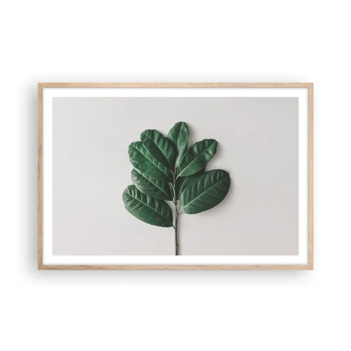 Pôster com moldura de carvalho claro - Desenho da própria natureza - 91x61 cm