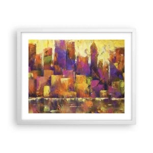 Pôster em moldura branca - Composição metropolitana - 50x40 cm