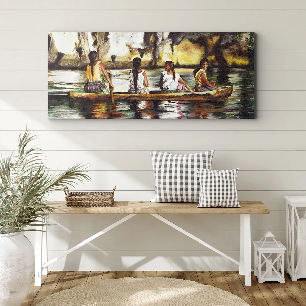 Quadro em tela - Num paraíso polinésio - 160x50 cm