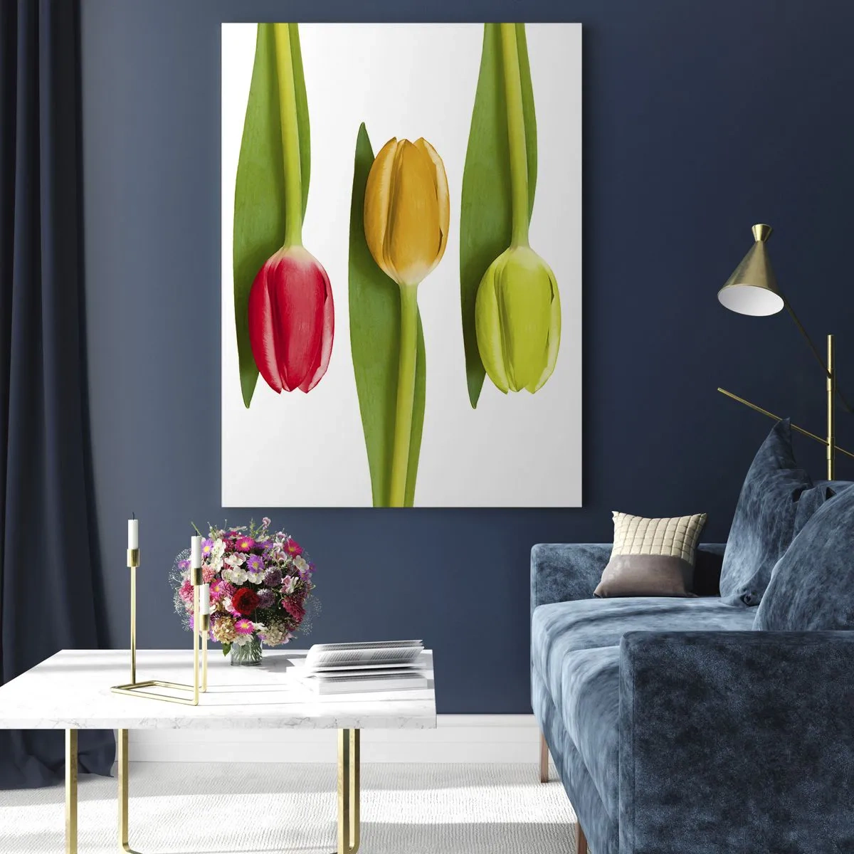 Quadro em vidro - Composição arco-íris - 50x70 cm