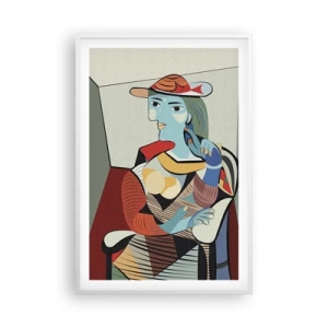 Pôster em moldura branca - Pelos olhos de Picasso - 61x91 cm