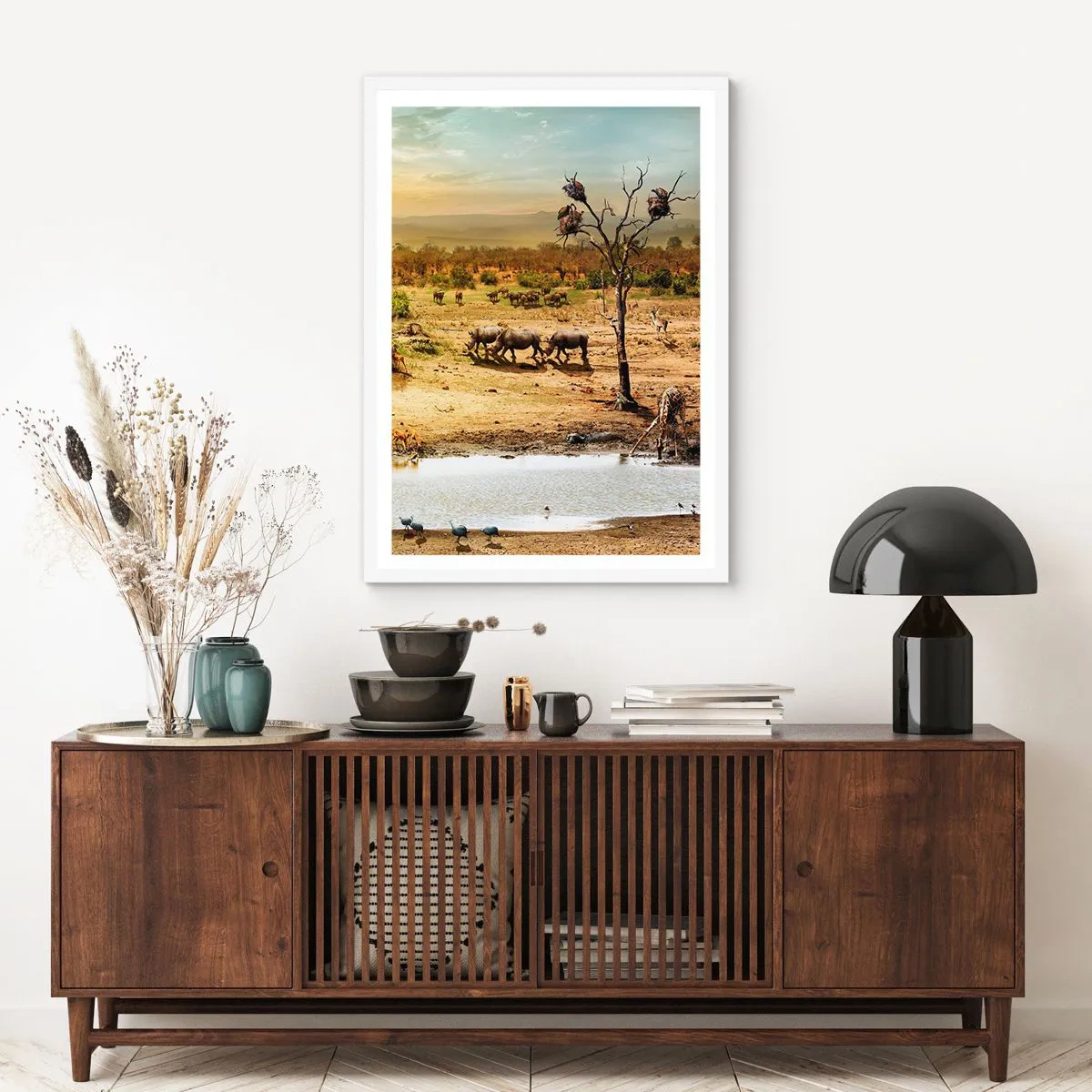 Pôster em moldura branca - Um rio corria no Éden... - 50x70 cm