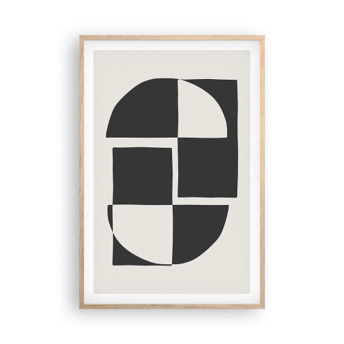 Pôster com moldura de carvalho claro - Antítese – síntese - 61x91 cm