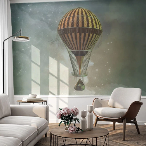 Papel de Parede Premium Sand - Voos pioneiros - Balão, Voar, Nuvens - 400x280 cm