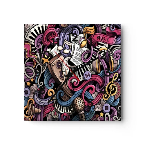 Relógio de parede - Relógio em vidro - Melodia complicada - 40x40 cm