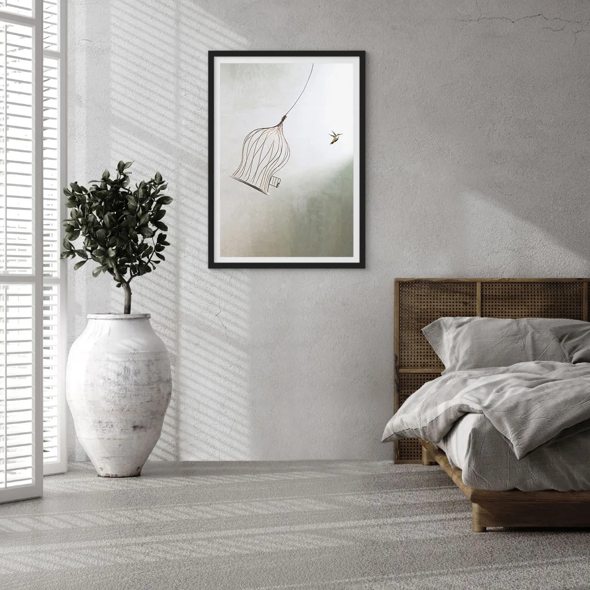Pôster com moldura preta - Enfim a liberdade - 61x91 cm