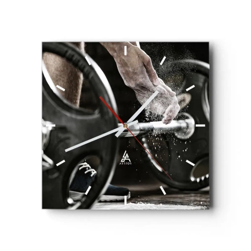 Relógio de parede - Relógio em vidro - Desafio aceite! - 40x40 cm