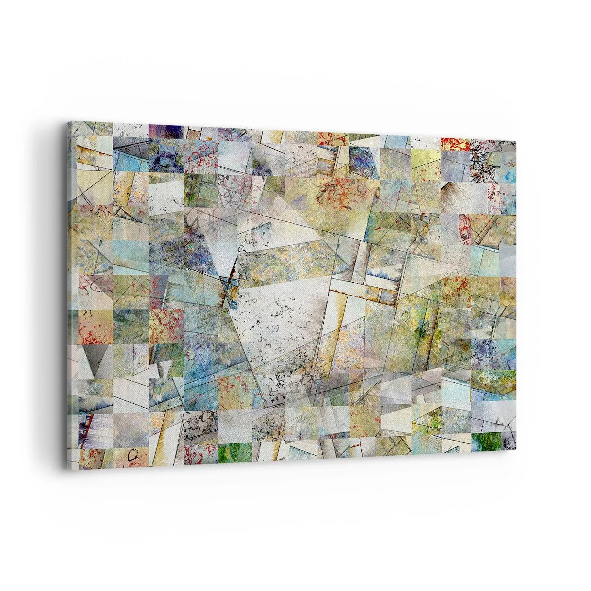 Quadro em tela - Embaralhamento geométrico - 100x70 cm