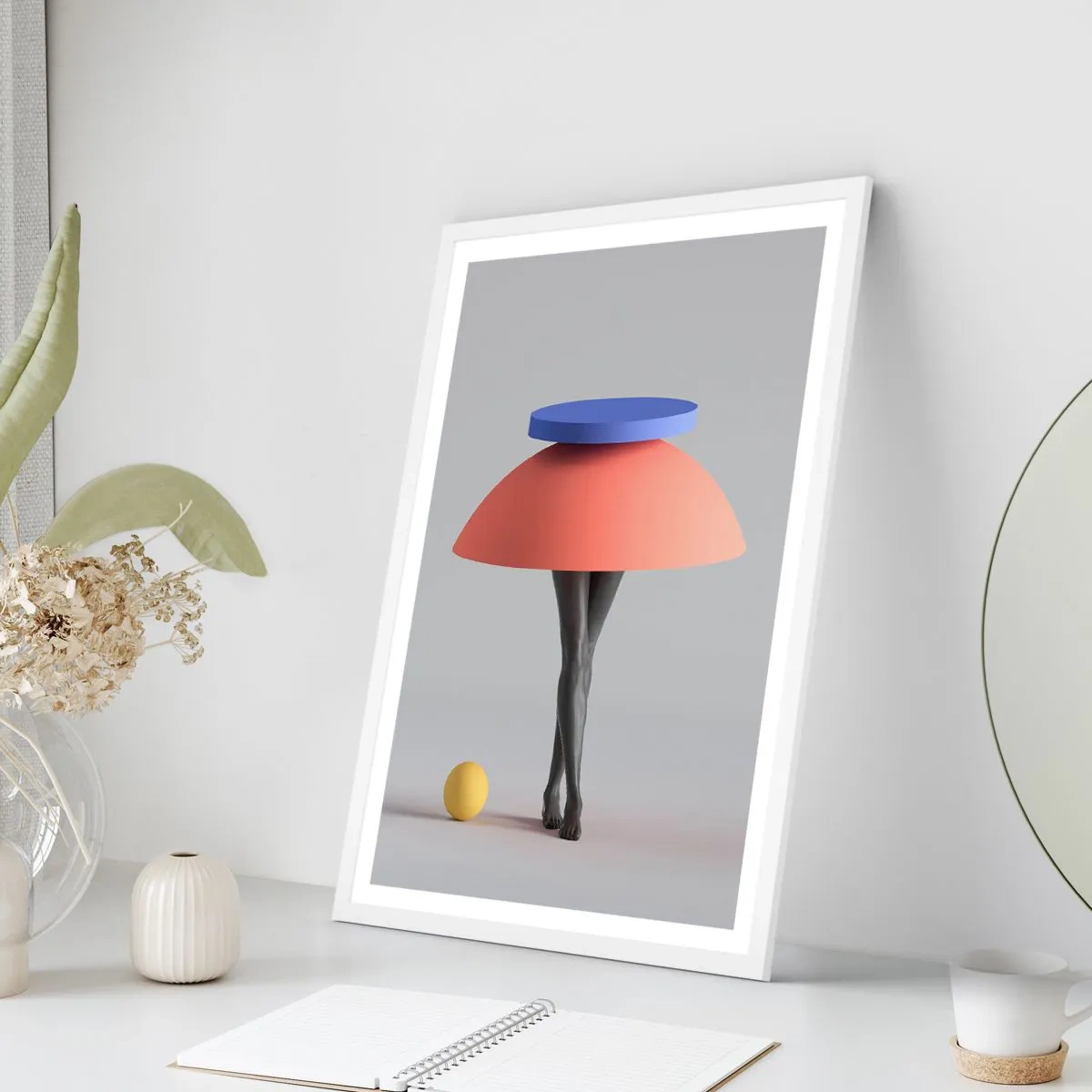 Pôster em moldura branca - Composição surrealista - 70x100 cm