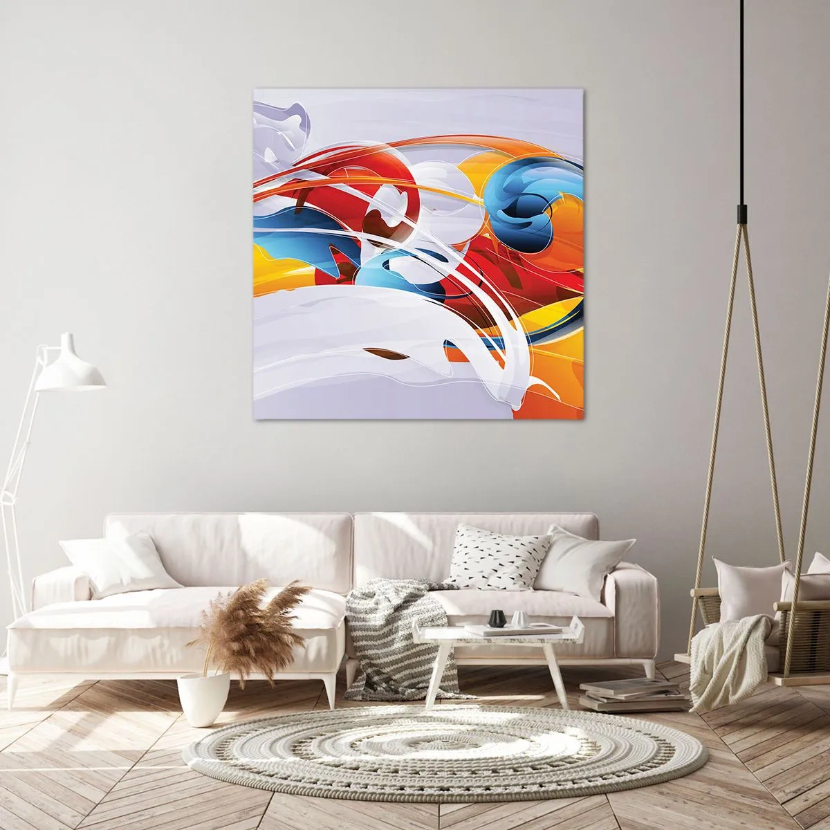 Quadro em tela - A dança dos elementos da natureza - 70x70 cm