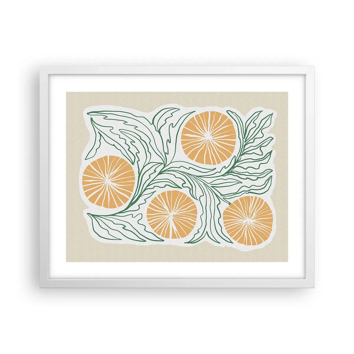 Pôster em moldura branca - Étnico com um toque de abstração - 50x40 cm