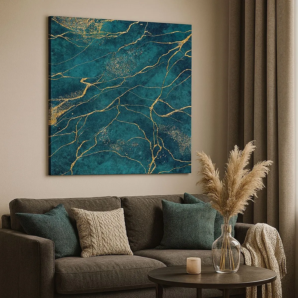 Quadro em tela - Veia dourada - 30x30 cm