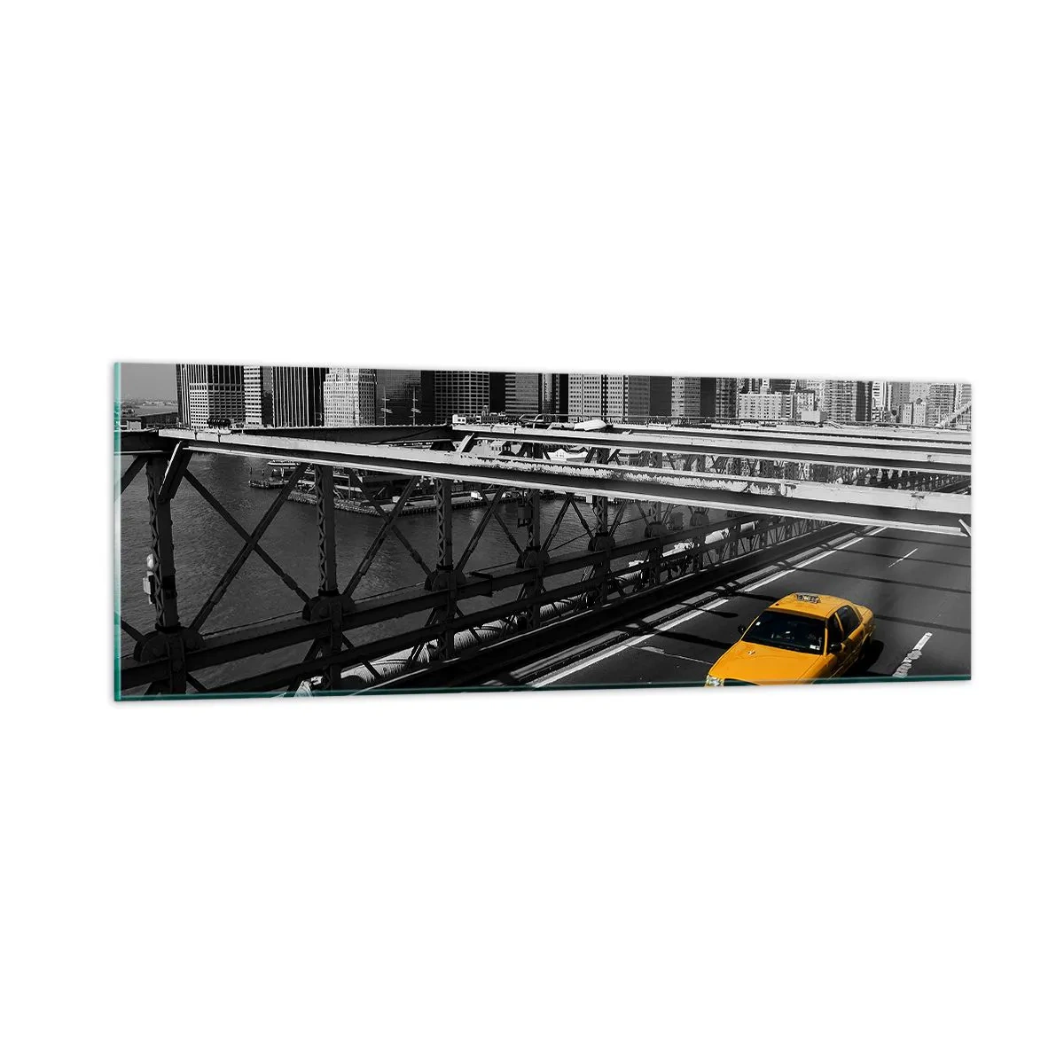 Quadro em vidro - A cor da cidade grande - 90x30 cm