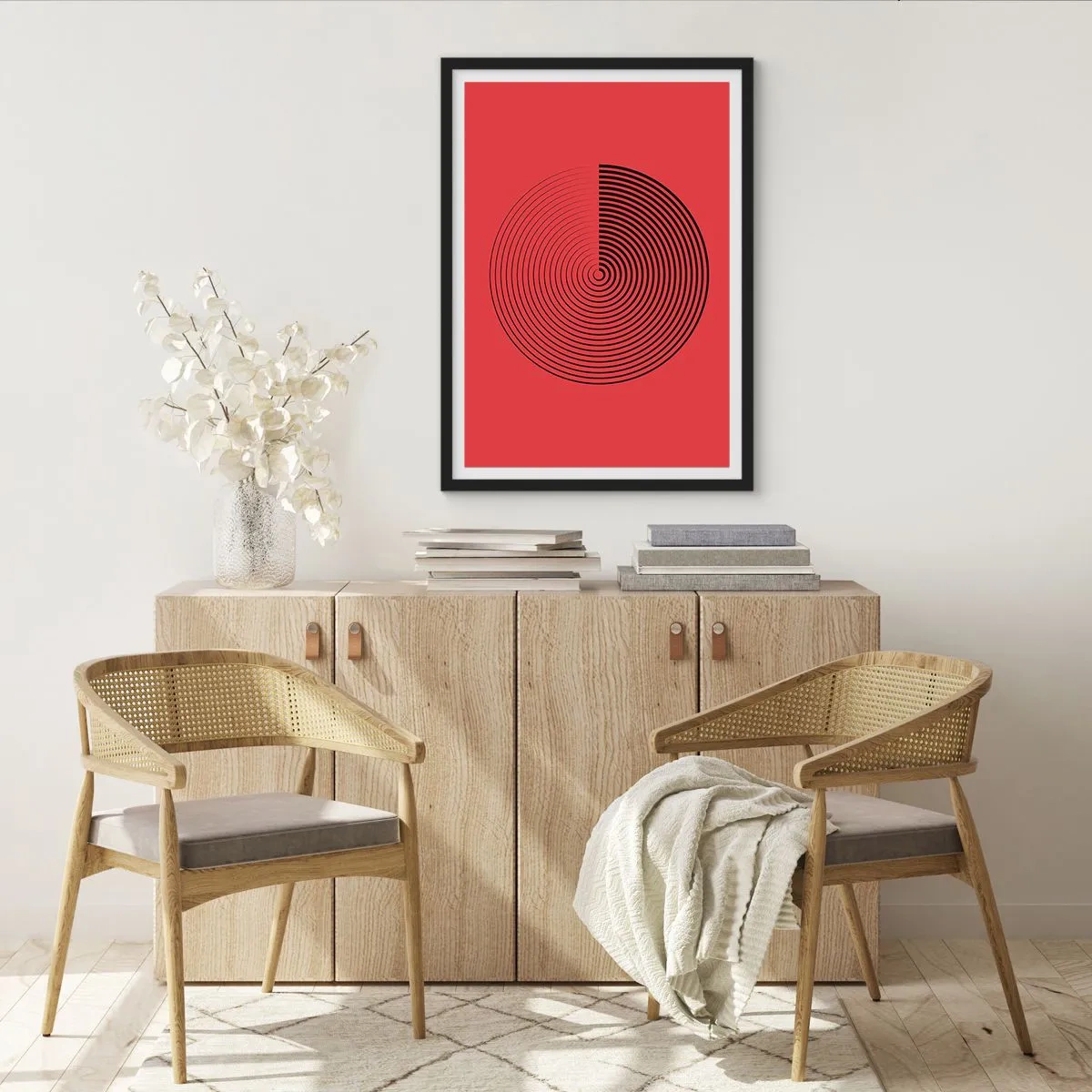 Pôster com moldura preta - Movimento circular - 61x91 cm