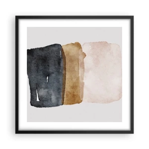 Pôster com moldura preta - Composição das cores da terra - 50x50 cm