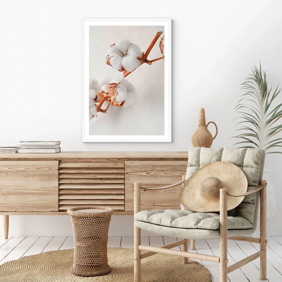 Pôster em moldura branca - Apenas acaricie - 40x50 cm