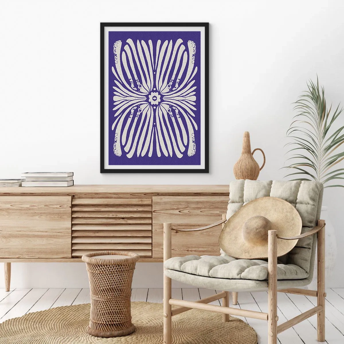 Pôster com moldura preta - Inspirações étnicas - 30x40 cm