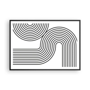Pôster com moldura preta - Na curva - 100x70 cm