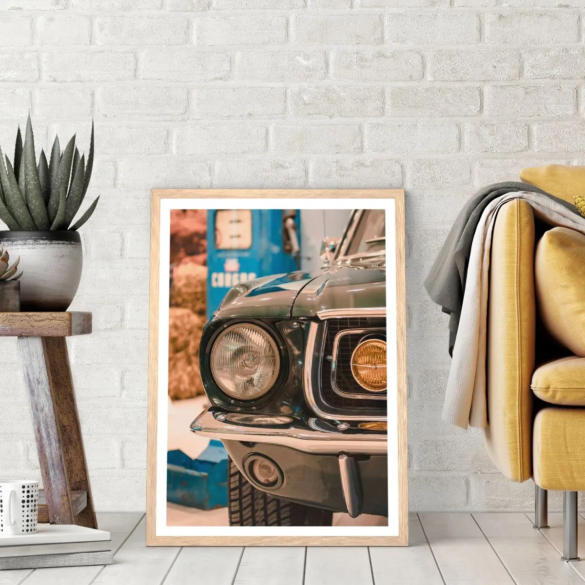 Pôster com moldura de carvalho claro - Encontro com uma lenda - 40x50 cm