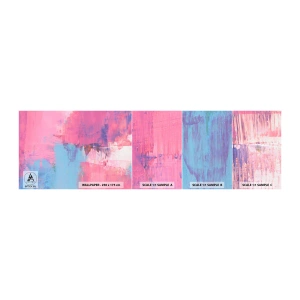 Amostra de Papel de Parede Standard Eco - Rosa, azul e uma pitada de luz - Abstração, Minimalismo, Pedaço - 100x30 cm