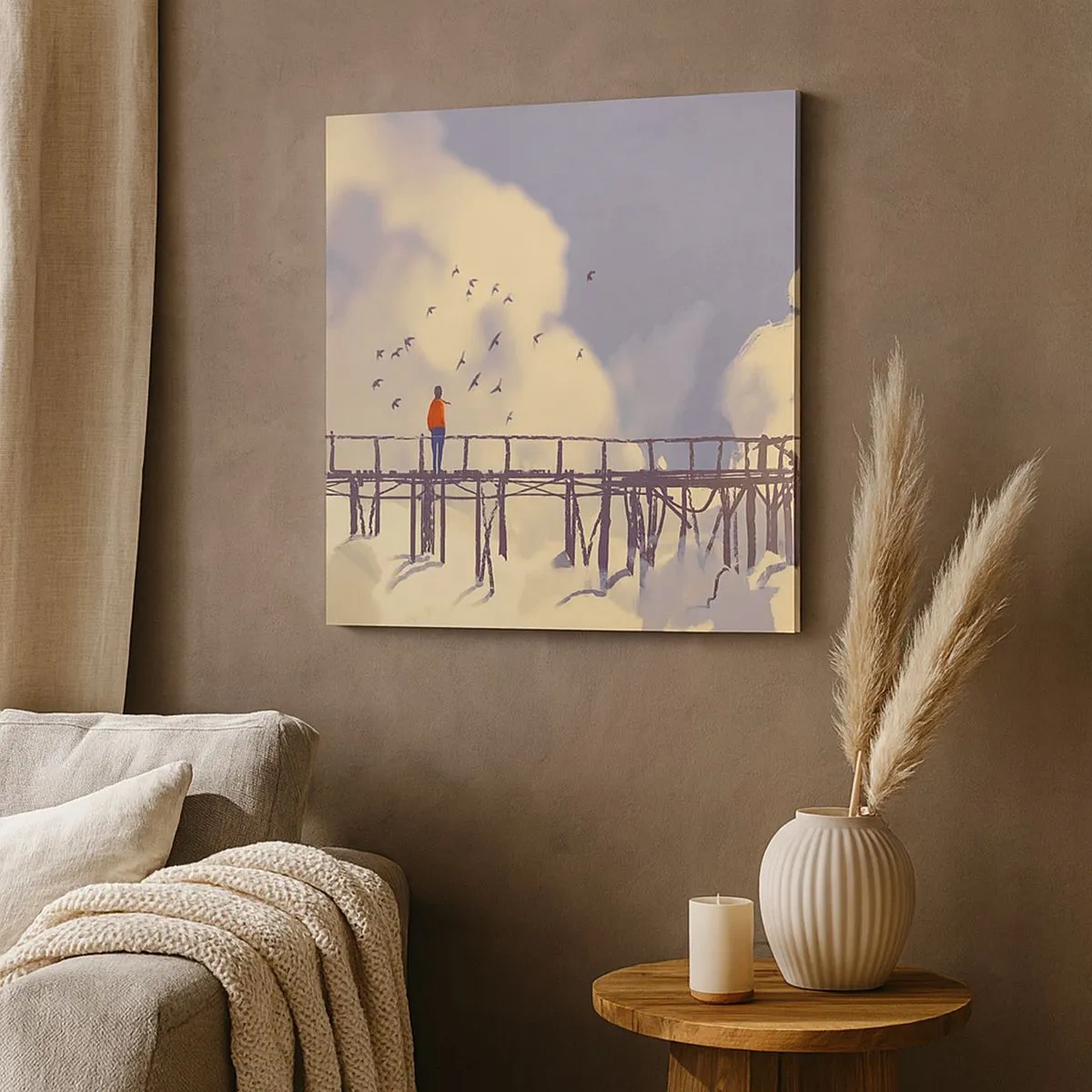 Quadro em tela - Saudade azul - 30x30 cm