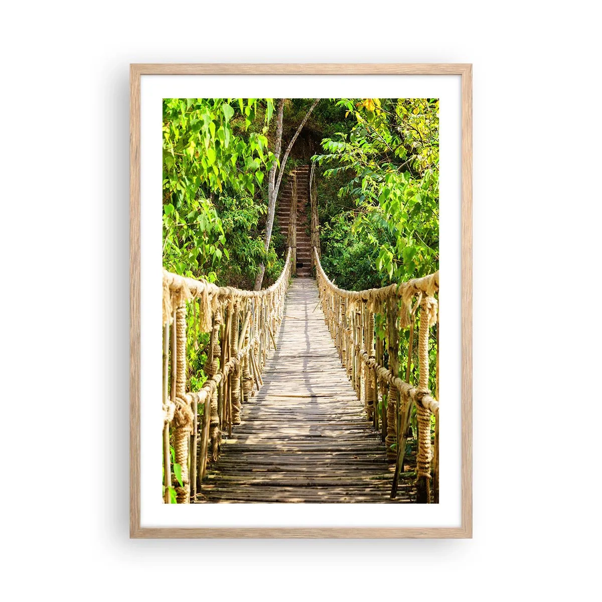 Pôster com moldura de carvalho claro - Suspenso na vegetação - 50x70 cm
